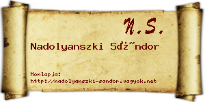 Nadolyanszki Sándor névjegykártya