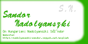 sandor nadolyanszki business card